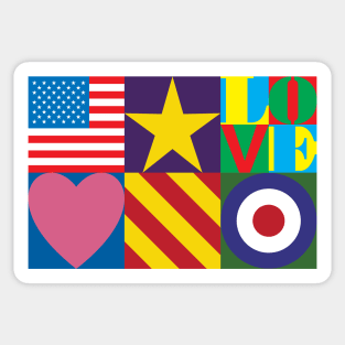 Pop Art Symbols - USA Sticker